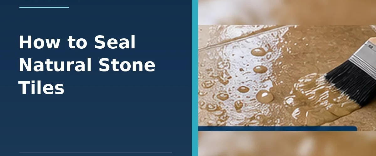 Applying natural stone tile sealer to the surface of textured stone tiles with a brush