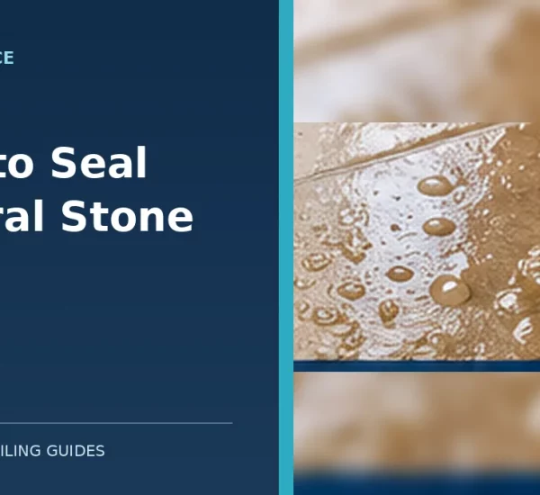 Applying natural stone tile sealer to the surface of textured stone tiles with a brush